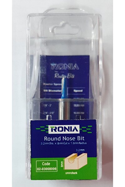 RONİA Ronia Ahşap Freze Bıçağı 02-03008006 Yuvarlak U Derz Kanal Açma Freze U...