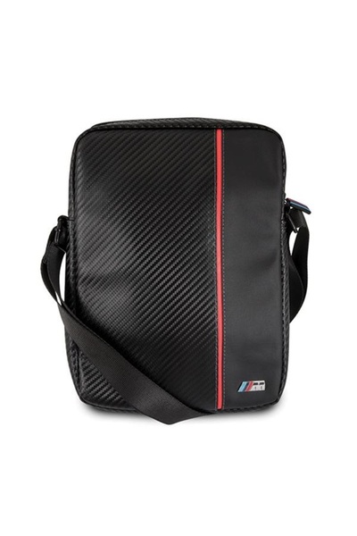 BMW Geanta pentru tableta BMW Carbon 8", Nylon, Piele ecologica, Negru/Rosu