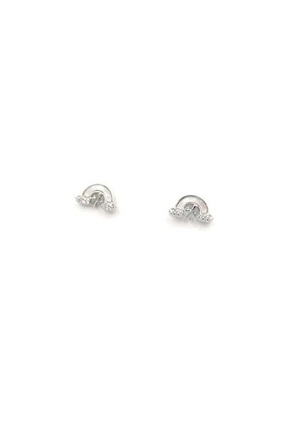Royaleks Silver Needle Rainbow Earrings - Silver