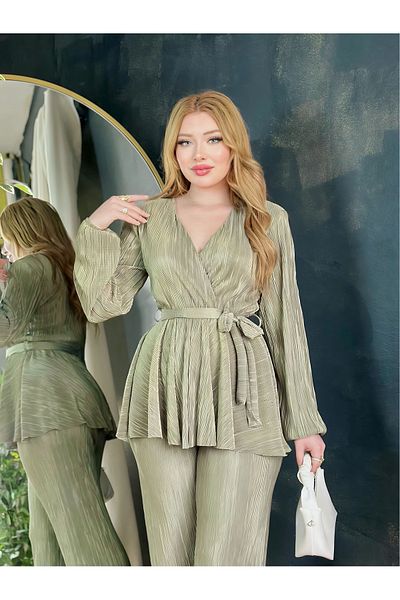 stcococix since 1990 Krovave Plisse Bluz Pant Suit