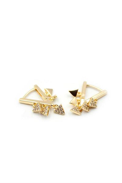 Royaleks Triangle Dangle Earrings - Gold