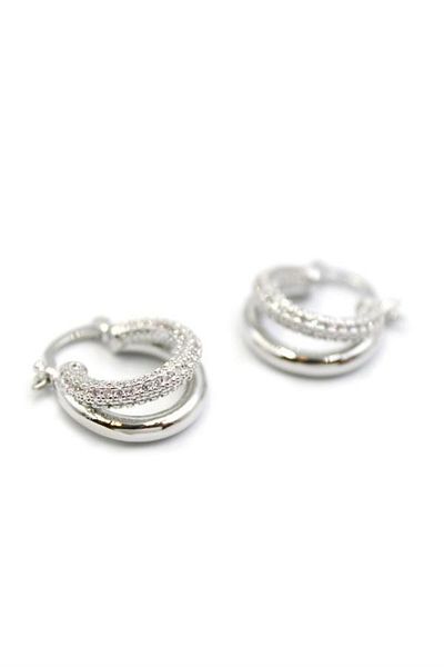 Royaleks Jewelled Hoop Earrings - Silver