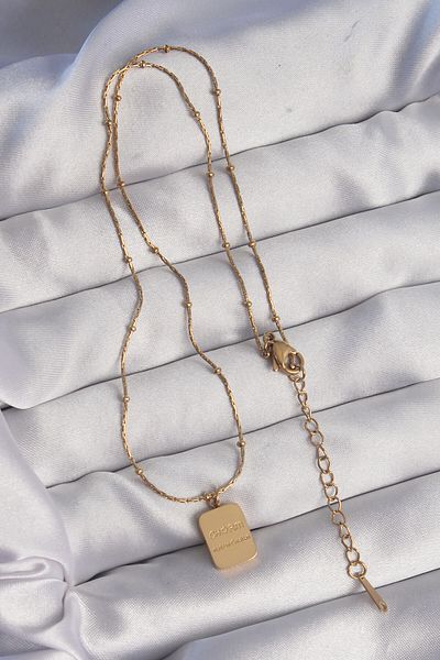 Skygo 316L Steel Gold Color Square Charm Model Necklace - Tj-Bko8928