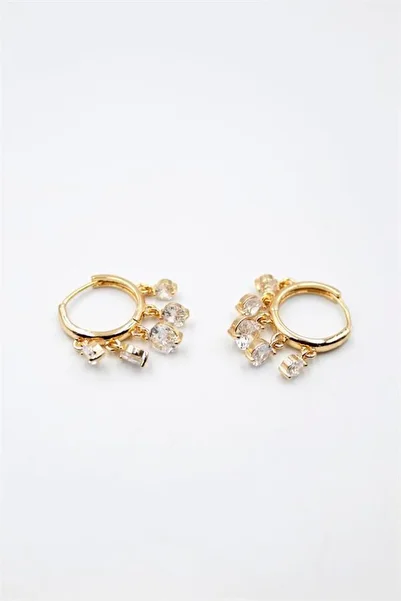 Royaleks Round Stoned Shakira Earrings - Gold