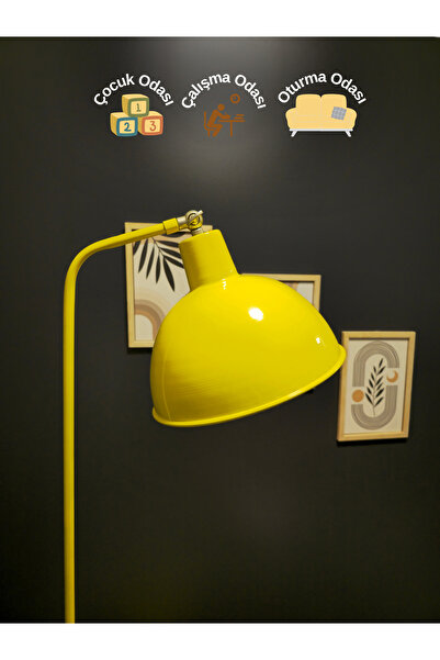 Luzarana Dolce Taksi Sarısı Lambader Hareketli Başlık Modern Dekoratif Metal Tasarım Çalışma & Oturma Odası