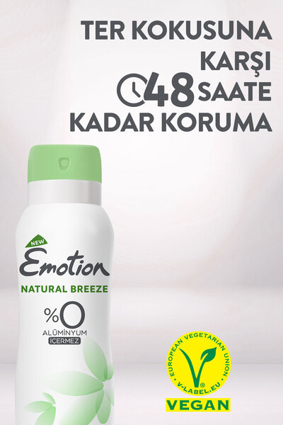 Emotion Kadın Vegan Deodorant 150 Ml 4'lü Set (Natural Bloom & Breeze, Aqua, Violet) Leke Bırakmaz