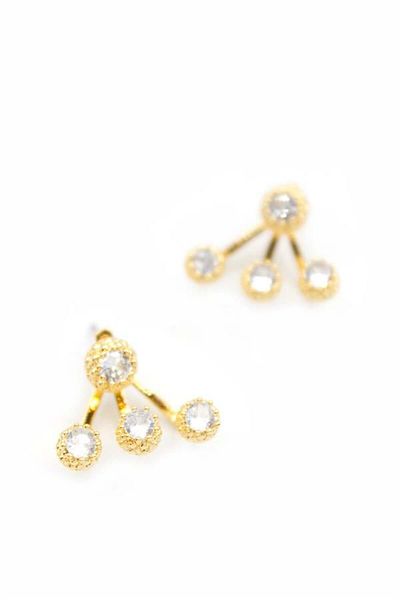 MR RZN STORE Multiple Stone Earrings - Gold