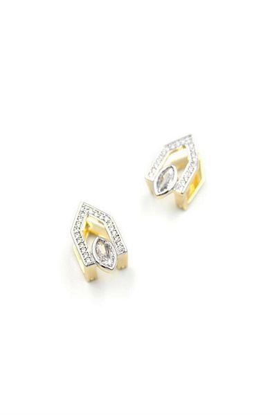 MR RZN STORE Jewelled Earrings - Gold