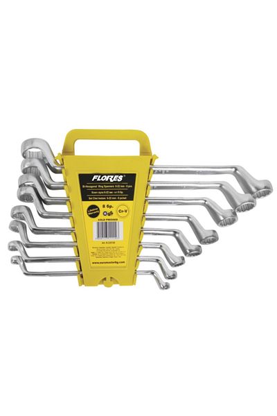 flores Combination wrenches with offset CR-VN, 6 - 32, 12 pcs / set