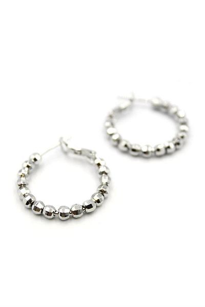 MR RZN STORE Dorica Hoop Earrings-2,5Cm - Silver