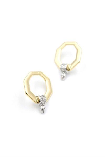 MR RZN STORE Jewelled Earrings - Gold