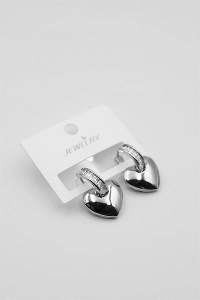 MR RZN STORE Heart Earrings - Silver
