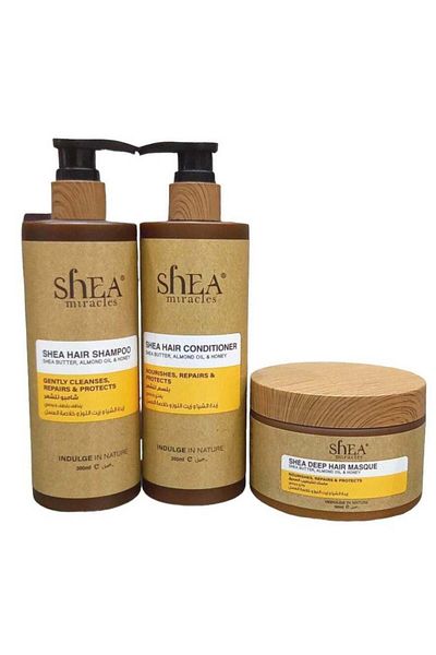 Shea Miracles Shampoo Conditioner And Hair Mask with Shea Butter Almond Oil And Honey Extract