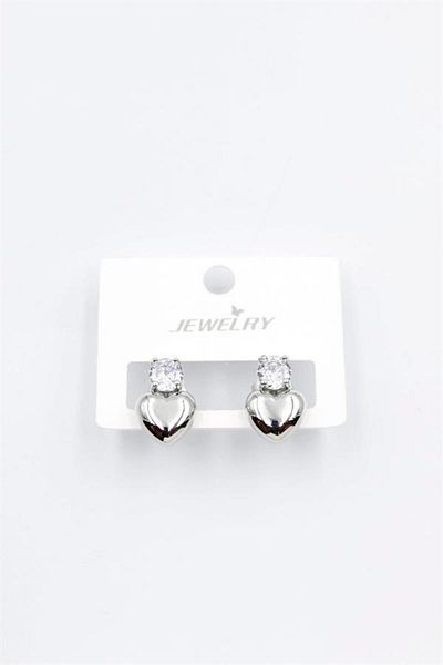MR RZN STORE Heart Earrings - Silver