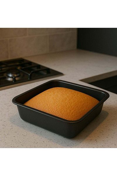 ALMUFARREJ Square Bakeware Mould Black 22.5x5x22.5cm