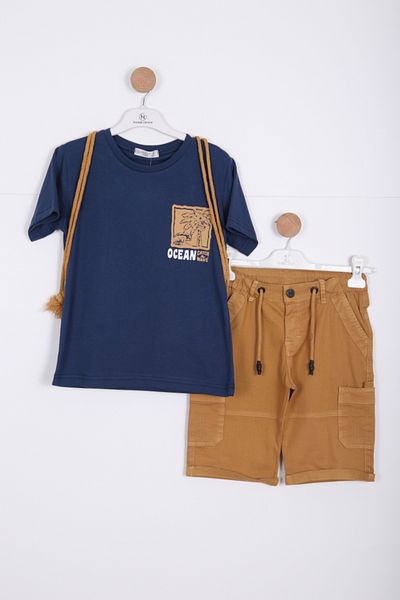 xo kids moda Комплект шорти за момче, горнище и долина, 8-14 години, 4142