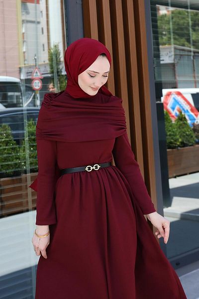 giz astore Draped Dress Burgundy