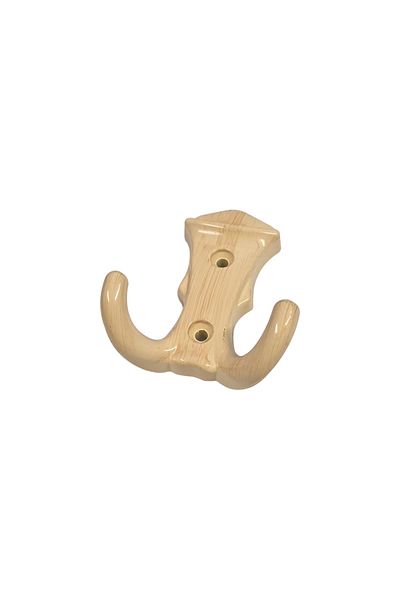 flores Small plastic coat rack, 2 hooks, pine
