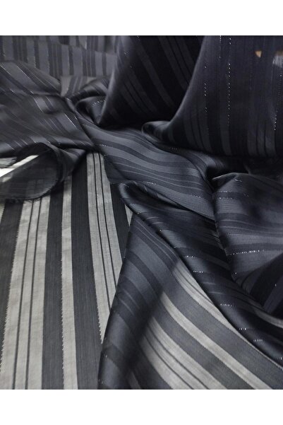 Kumaş Parça Чорний шифон з золотистим блиском (ширина 140 см x довжина 150 см)