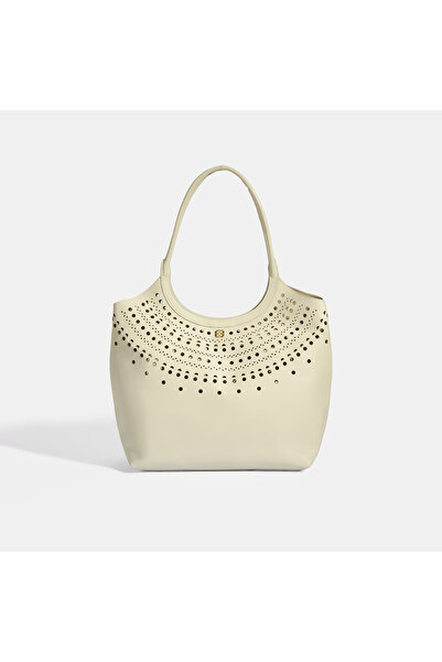 Desa Kadın Beyaz Perforeli Deri Omuz Çantası