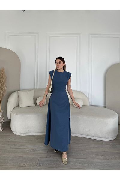 Deppot Vattkali Linen Slit Graduation Prom Special Occasion Wedding Holiday Dress