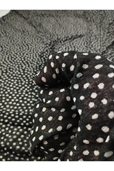 Kumaş Parça Чорний з білими крапками тонкий джерсі: 140 см
