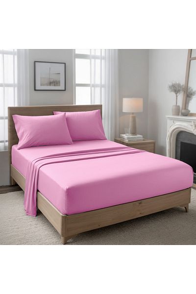Hotel Linen Klub 3-Piece Microfiber Twin (120x200cm) Plain Fitted Sheet Set