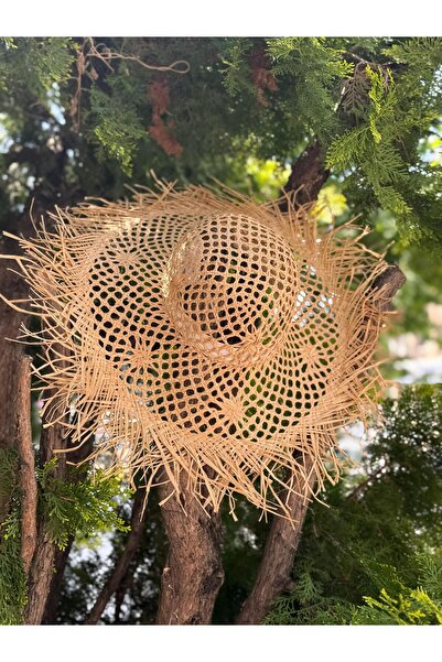 Axesoire 14727 Μπεζ Φαρδύ Ψάθινο Καπέλο