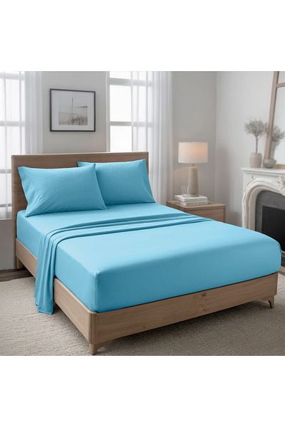 Hotel Linen Klub 3-Piece Microfiber Twin (120x200cm) Plain Fitted Sheet Set
