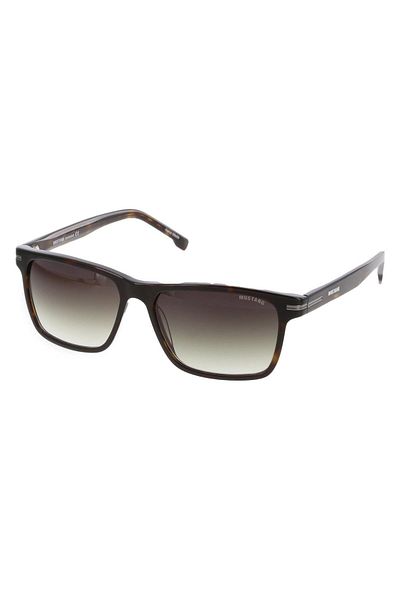 Mustang Men's Brown Organic Gradient (Uv) Glass Bone Closed Frame Rectangular Sunglasses Mu2365 02 5