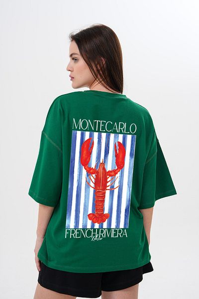 JANSO GROUP -Women Lobster Printed Tshirt Oversized Large Size Cotton