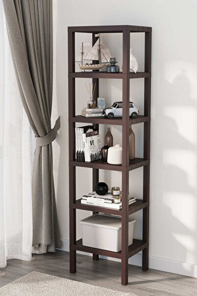 Mutfak Köşesi Shelf 6 Katlı Düzenleyici Plastik Raf Ünitesi Kahverengi, Kitap...