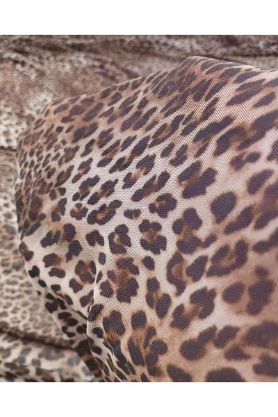 Kumaş Parça Model leopard Plasă moale elastică En: 140 cm