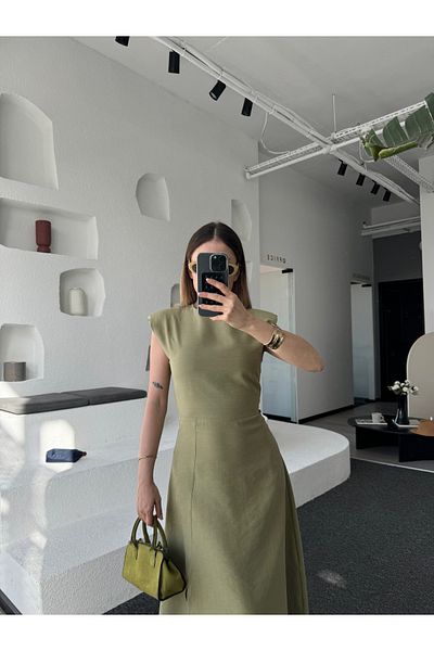 Deppot Vattkali Linen Slit Graduation Prom Special Occasion Wedding Holiday Dress
