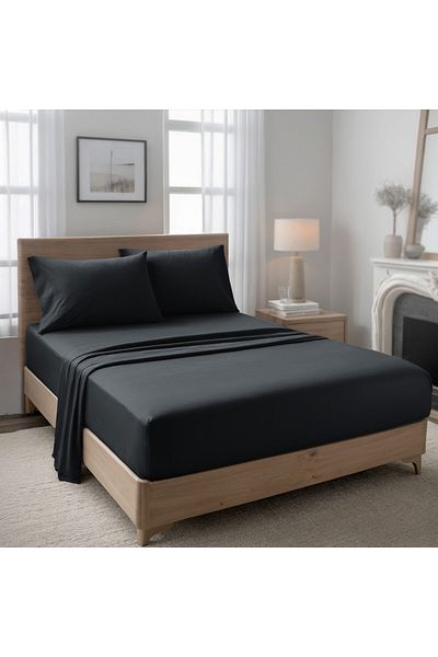 Hotel Linen Klub 3-Piece Microfiber Twin (120x200cm) Plain Fitted Sheet Set