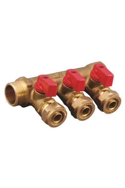 flores Radiator distributor, 3 taps, 3/4 column, 16 mm outlet