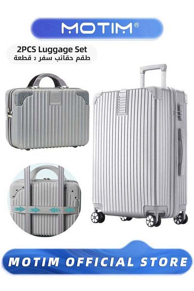 MOTIM 2pcs Boarding Carry-on Luggage Sets Expandable PP Hard Shell Clearance Luggage 14＋26inch