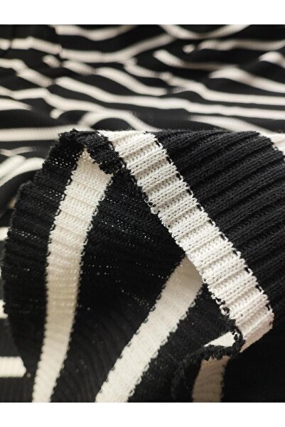 Kumaş Parça В'язаний кашкорс чорно-білих кольорів Довжина: 120 см