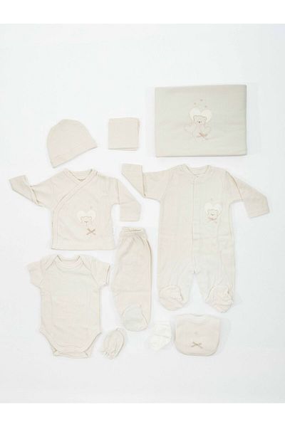 Bebitof Organic Bear Patterned 10-Piece Hospital Discharge Set
