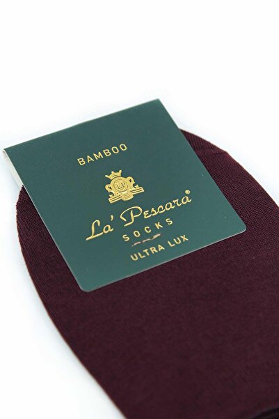 La Pescara Claret Red Ultra Luxury Invisible 12 Pack Bamboo Men's Socks Crp376