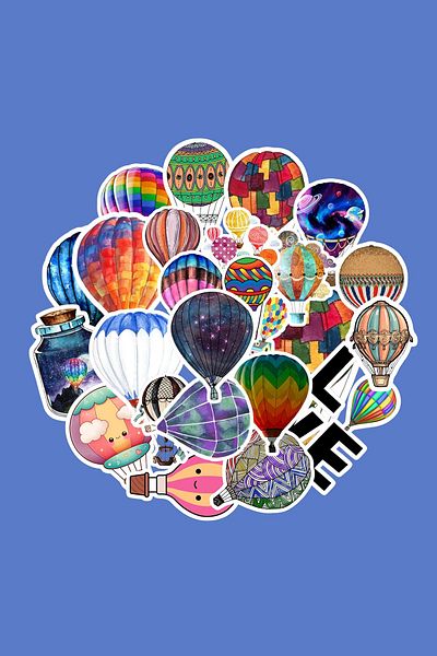 dadi ramba Flying Balloon Sticker Pack -Bullet Journal - Agenda -Laptop Label Sticker