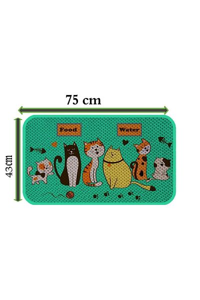 AKTUNÇ Cat Dog Food and Water Bowl - With Underpads and Scratching Features