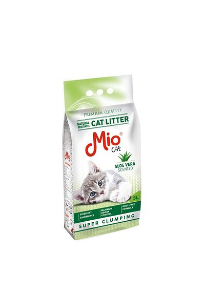 MİO Cat Litter❤️, Mio Cat, High Premium Bentonite, Aloe Vera Fragrance, makes large compact lumps 10l