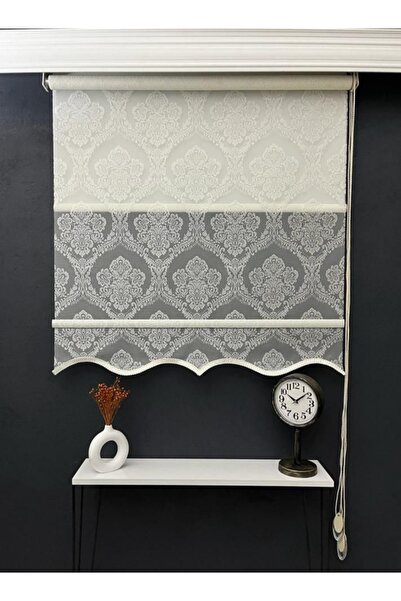 ömer ilhan çifli tül stor perde örme desenli silinebilir alümiyum kasalı çift...