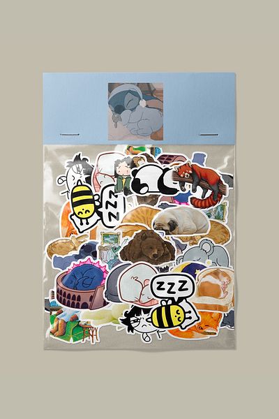 dadi ramba Sleepy Sticker Pack -Bullet Journal - Agenda -Laptop Sticker Decal