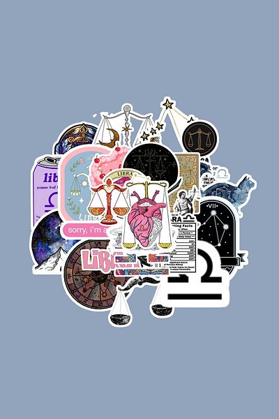 dadi ramba Libra Zodiac Sticker Pack -Bullet Journal - Agenda -Laptop Sticker Decal