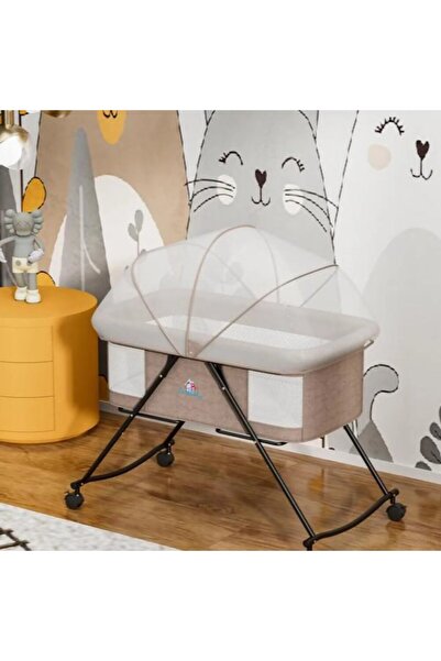 Mini Baby سرير اطفال بناموسيه مع سلة تخزين وسهولة تنقله