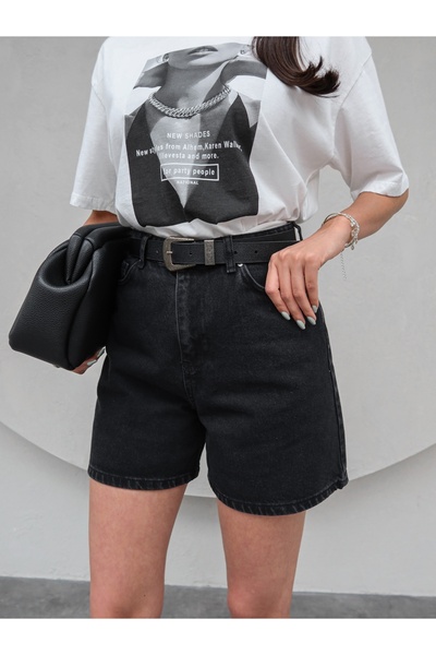 ESRAHELVACI Black Denim Bermuda Shorts