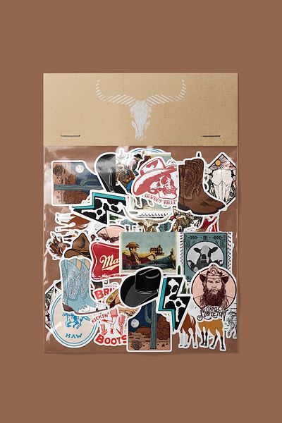 dadi ramba Western Themed Sticker Pack -Bullet Journal - Agenda -Laptop Sticker Decal