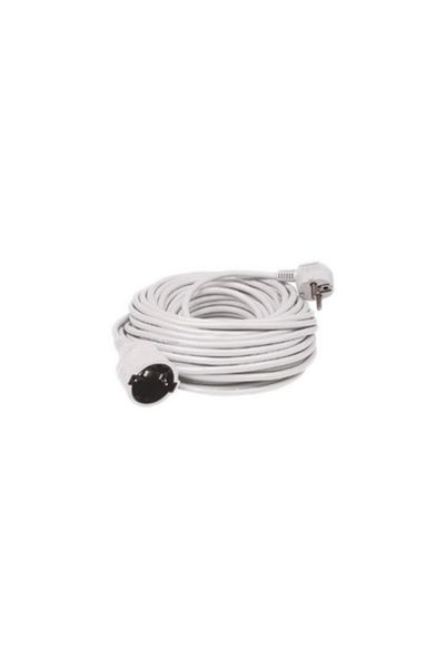 flores Cablu prelungitor, cupla si stecher, impamantare, alb, 5 m